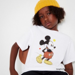 Tricko Grafika Uniqlo Mickey Stands UT (Kratke Sleeve) Detske Biele Slovensko | X606839