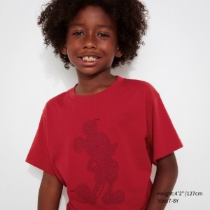 Tricko Grafika Uniqlo Mickey Stands UT (Kratke Sleeve) Detske Červené Slovensko | E969140