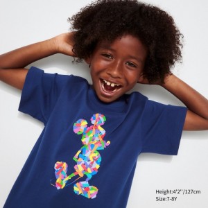 Tricko Grafika Uniqlo Mickey Stands UT (Kratke Sleeve) Detske Modre Slovensko | F076010