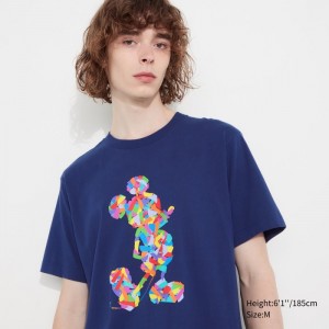 Tricko Grafika Uniqlo Mickey Stands UT (Kratke-Sleeve) Panske Modre Slovensko | L362513