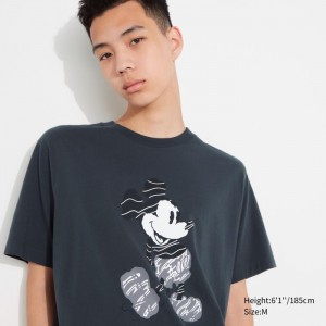 Tricko Grafika Uniqlo Mickey Stands UT (Kratke-Sleeve) Panske Tmavo Siva Slovensko | R961555