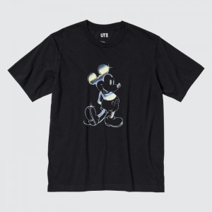 Tricko Grafika Uniqlo Mickey Stands UT (Kratke Sleeve) Damske Čierne Slovensko | Y494841