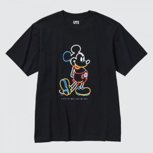 Tricko Grafika Uniqlo Mickey Stands UT (Kratke Sleeve) Damske Čierne Slovensko | Q637011