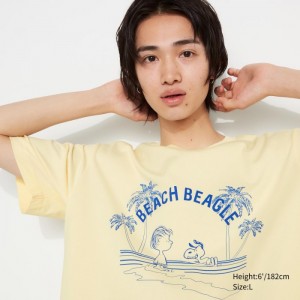 Tricko Grafika Uniqlo Peanuts Hawaii UT (Kratke Sleeve) Panske Krém Slovensko | B582760