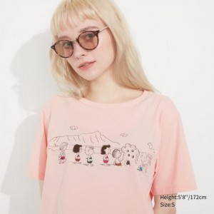 Tricko Grafika Uniqlo Peanuts Hawaii UT (Kratke-Sleeve) Damske Ruzove Slovensko | L990537