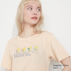 Tricko Grafika Uniqlo Peanuts Hawaii UT (Kratke-Sleeve) Damske Natural Slovensko | B082215