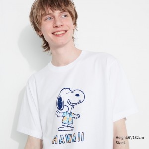 Tricko Grafika Uniqlo Peanuts Hawaii UT (Kratke Sleeve) Damske Biele Slovensko | F697748