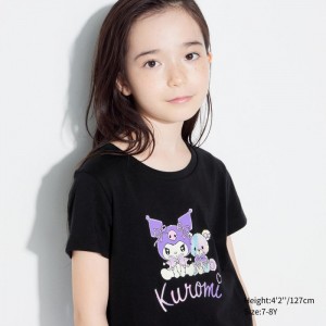 Tricko Grafika Uniqlo Sanrio characters Cropped UT (Kratke-Sleeve) Detske Čierne Slovensko | B934795
