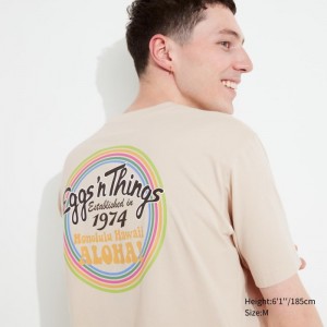 Tricko Grafika Uniqlo The Brands Hawaii UT (Kratke-Sleeve) (Eggs 'n Things) Panske Natural Slovensko | N723942