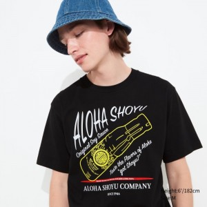 Tricko Grafika Uniqlo The Brands Hawaii UT (Kratke-Sleeve) (Aloha Shoyu) Damske Čierne Slovensko | G583270