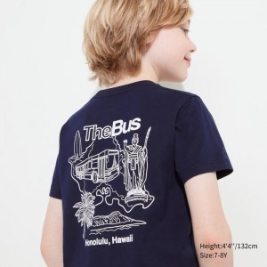 Tricko Grafika Uniqlo The Brands Hawaii UT (Kratke-Sleeve) Detske Námornícka Modrá Slovensko | U578673