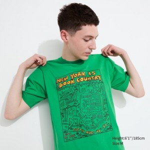 Tricko Grafika Uniqlo UT Archive UT (Kratke-Sleeve) (Keith Haring) Panske Zelene Slovensko | X401366