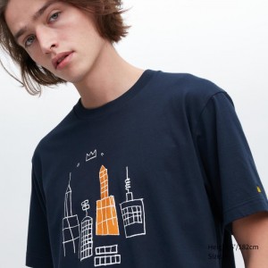 Tricko Grafika Uniqlo UT Archive UT (Kratke Sleeve) (Jean-Michel Basquiat) Damske Námornícka Modrá Slovensko | U465100