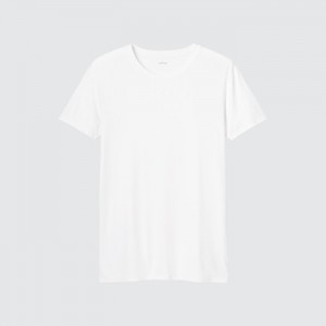 Tricko Uniqlo AIRism Crew Neck Kratke-Sleeve Panske Biele Slovensko | K891453
