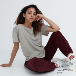 Tricko Uniqlo AIRism Seamless Lodné Neck Kratke-Sleeve Long Damske Siva Slovensko | J809721