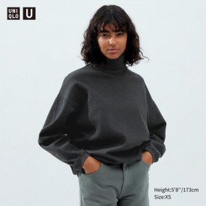 Tricko Uniqlo Brushed Jersey Turtleneck Long-Sleeve Damske Tmavo Siva Slovensko | H443840