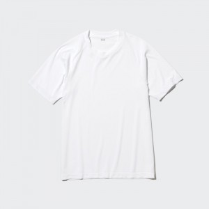 Tricko Uniqlo DRY-EX Crew Neck Kratke-Sleeve (Printed) Panske Biele Slovensko | D007218