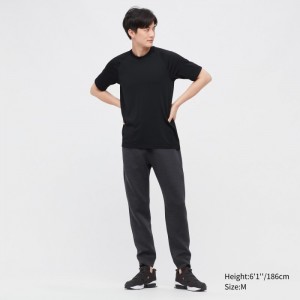 Tricko Uniqlo DRY-EX Crew Neck Kratke-Sleeve (Printed) Panske Čierne Slovensko | V584116