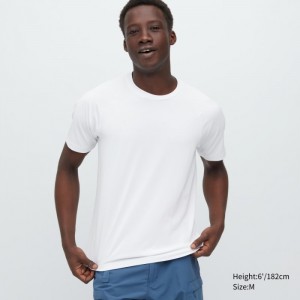 Tricko Uniqlo DRY-EX Crew Neck Kratke-Sleeve Panske Biele Slovensko | X518274