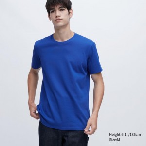 Tricko Uniqlo Dry Color Crew Neck Kratke-Sleeve Panske Modre Slovensko | I742476