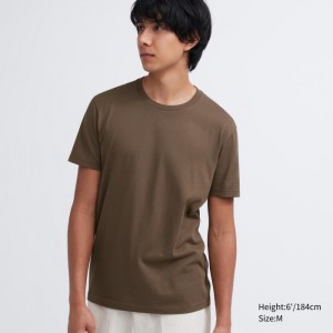Tricko Uniqlo Dry Color Crew Neck Kratke-Sleeve Damske Tmavo Hnede Slovensko | Q696121