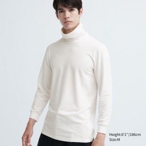 Tricko Uniqlo HEATTECH Bavlnene Turtleneck Long-Sleeve (Extra Warm) (2022 Edition) Panske Biele Slovensko | C253923