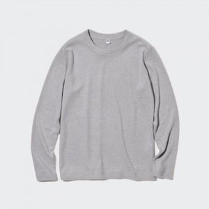 Tricko Uniqlo HEATTECH Fleece Crew Neck Long-Sleeve Damske Siva Slovensko | Z122110