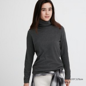 Tricko Uniqlo HEATTECH Fleece Turtleneck Long-Sleeve Damske Siva Slovensko | Q160646