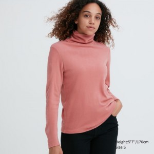 Tricko Uniqlo HEATTECH Fleece Turtleneck Long-Sleeve Damske Ruzove Slovensko | L384945