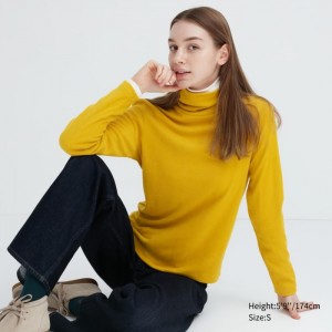 Tricko Uniqlo HEATTECH Fleece Turtleneck Long-Sleeve Damske Žlté Slovensko | Z317373