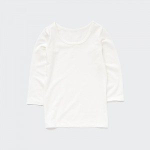 Tricko Uniqlo HEATTECH Scoop Neck Long-Sleeve Pre Babatka Biele Slovensko | L643475