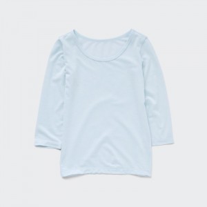 Tricko Uniqlo HEATTECH Scoop Neck Long-Sleeve Pre Babatka Svetlo Modre Slovensko | C732435