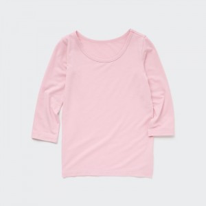 Tricko Uniqlo HEATTECH Scoop Neck Long-Sleeve Pre Babatka Ruzove Slovensko | G504572