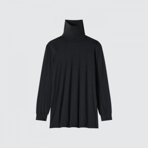 Tricko Uniqlo HEATTECH Turtleneck Long-Sleeve Panske Čierne Slovensko | U384281