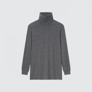 Tricko Uniqlo HEATTECH Turtleneck Long-Sleeve Panske Tmavo Siva Slovensko | S515318