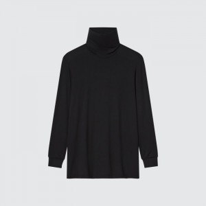 Tricko Uniqlo HEATTECH Turtleneck Long-Sleeve Panske Čierne Slovensko | O932210