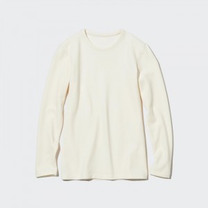 Tricko Uniqlo HEATTECH Ultra Warm Crew Neck Long-Sleeve (2022 Edition) Damske Biele Slovensko | O714601