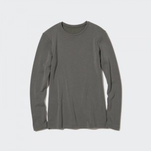 Tricko Uniqlo HEATTECH Ultra Warm Crew Neck Long-Sleeve (2022 Edition) Damske Siva Slovensko | G193320
