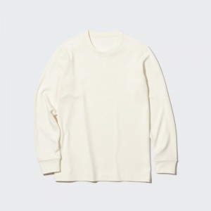 Tricko Uniqlo HEATTECH Ultra Warm Crew Neck Long-Sleeve (2022 Edition) Panske Biele Slovensko | Y621134