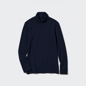 Tricko Uniqlo HEATTECH Ultra Warm High Neck (2022 Edition) Damske Námornícka Modrá Slovensko | M835185