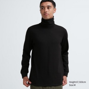 Tricko Uniqlo HEATTECH Ultra Warm Turtleneck Panske Čierne Slovensko | I259386