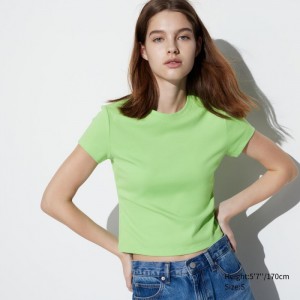 Tricko Uniqlo Mini Kratke Sleeve Damske Zelene Slovensko | M413063