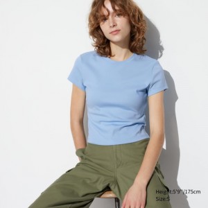 Tricko Uniqlo Mini Kratke Sleeve Damske Modre Slovensko | P440212