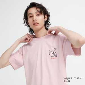 Tricko Uniqlo PEACE FOR ALL Kratke-Sleeve Grafika (Haruka Ayase) Panske Ruzove Slovensko | J941599