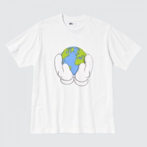 Tricko Uniqlo PEACE FOR ALL Kratke-Sleeve Grafika (Kaws) Panske Biele Slovensko | Q505963