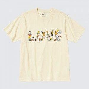 Tricko Uniqlo PEACE FOR ALL Kratke-Sleeve Grafika (Peanuts) Panske Žlté Slovensko | W274338