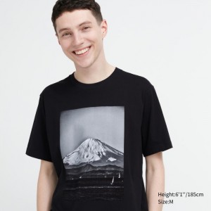 Tricko Uniqlo PEACE FOR ALL Kratke-Sleeve Grafika (Daido Moriyama) Panske Čierne Slovensko | B879506