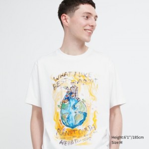 Tricko Uniqlo PEACE FOR ALL Kratke-Sleeve Grafika (Francesco Risso) Damske Biele Slovensko | Q804309