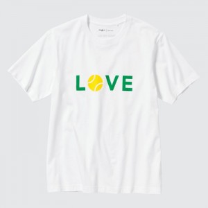 Tricko Uniqlo PEACE FOR ALL Kratke-Sleeve Grafika (Roger Federer) Panske Biele Slovensko | D392589