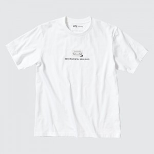 Tricko Uniqlo PEACE FOR ALL Kratke-Sleeve Grafika (Haruki Murakami) Damske Biele Slovensko | H077352